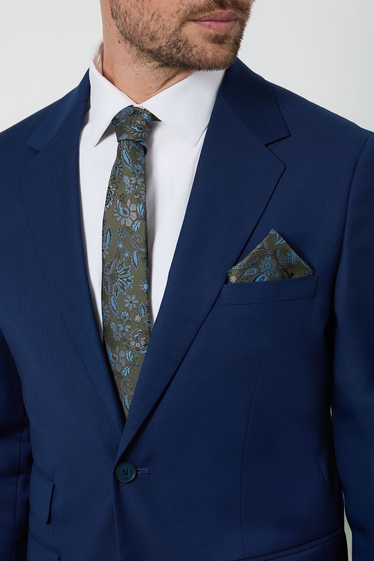 Burton Green Paisley Tie and Pocket Square