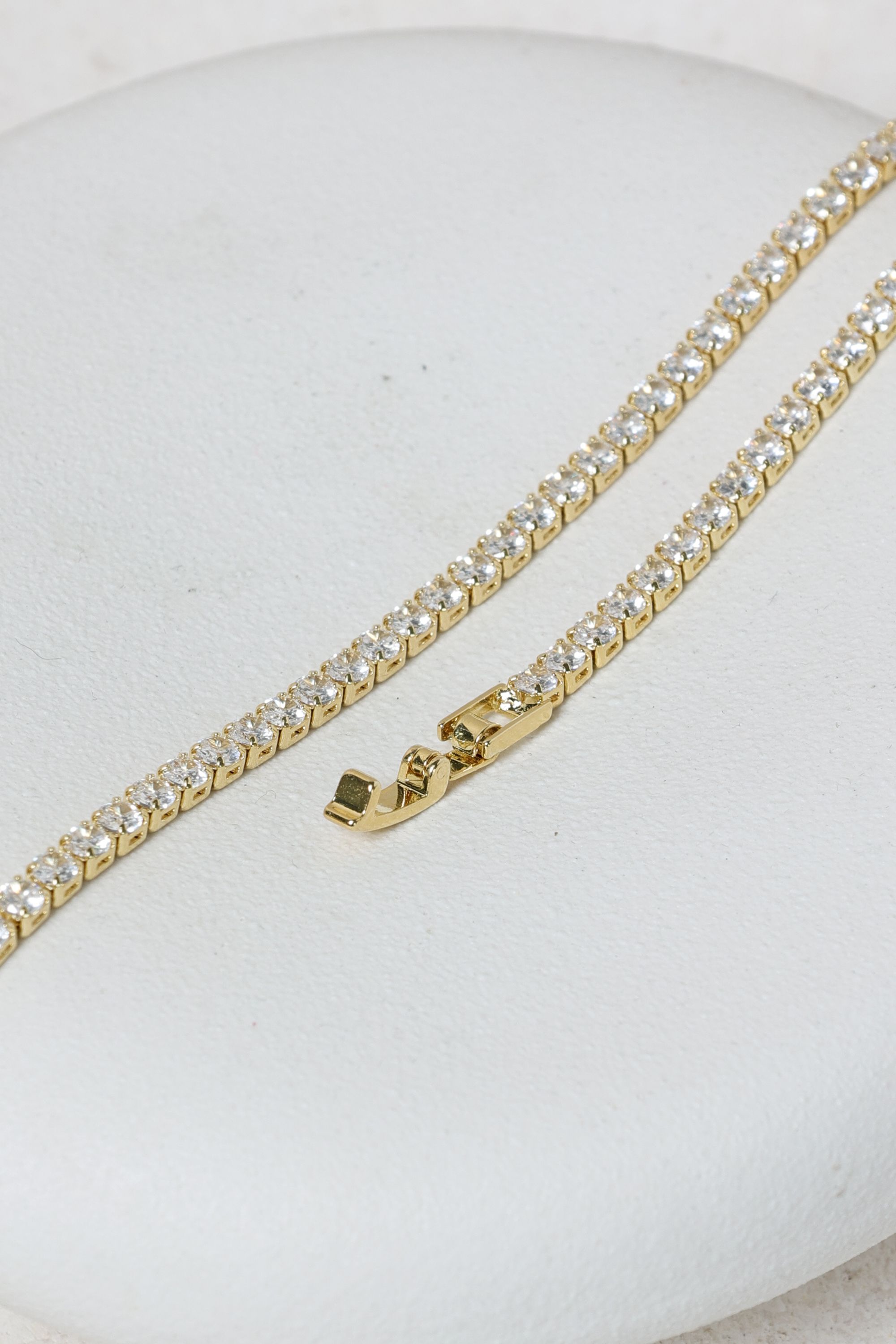 Jon Richard Gold Plated and Cubic Zirconia Round Tennis Bracelet