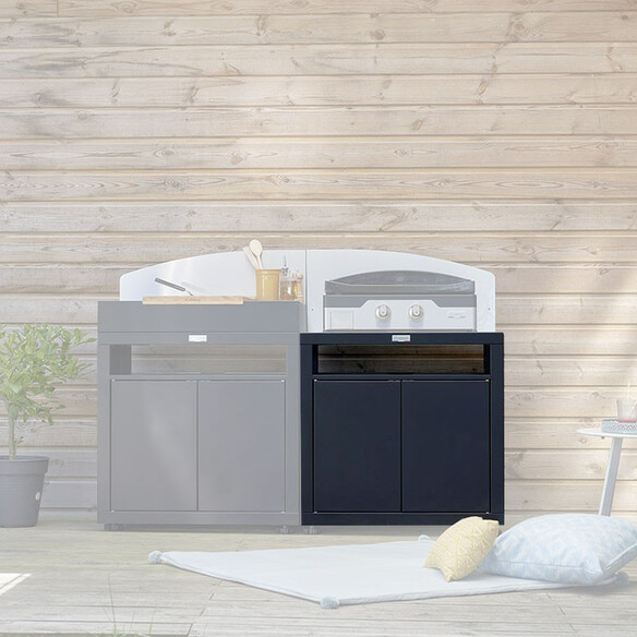Meuble de cuisson noir pour plancha / barbecue - Le Marquier
