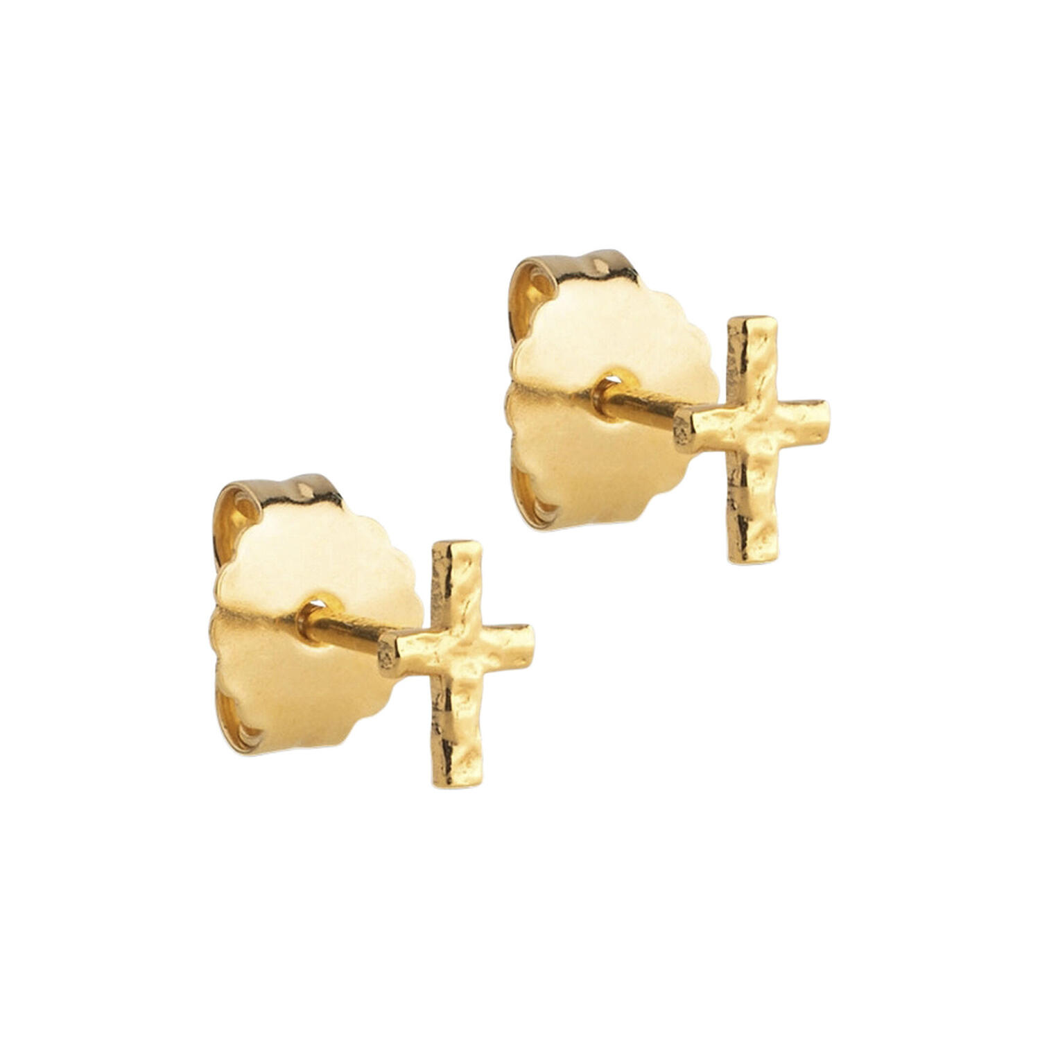 Protective&nbsp;Cross Studs, forgyldt