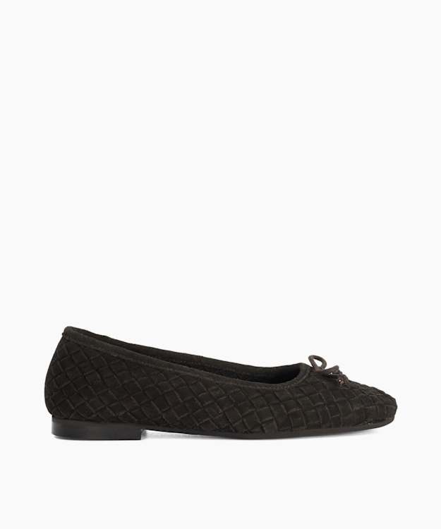 Hydros Brown - Woven Suede Ballet Flats