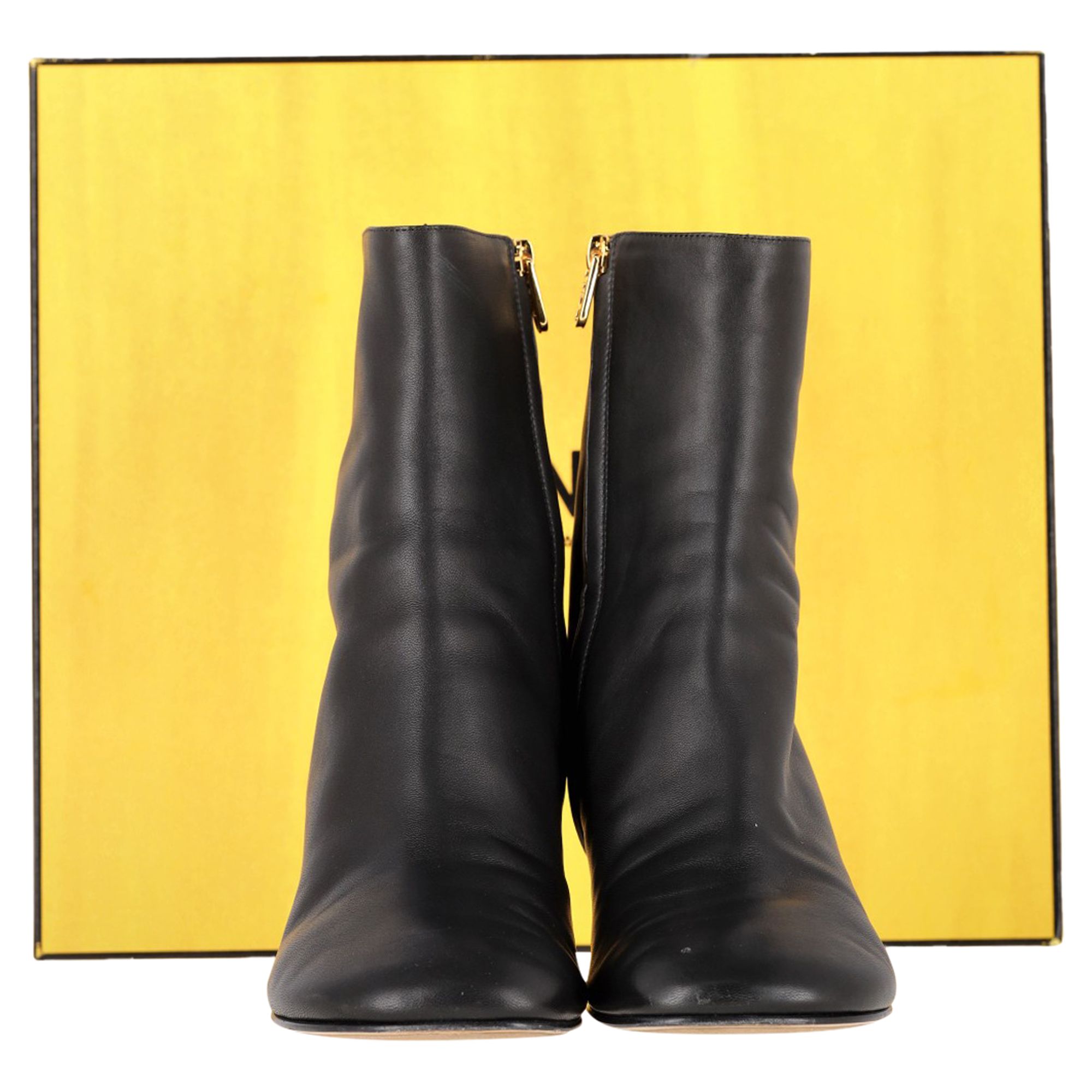 Fendi Preloved First Ankle Boots in Black Leather