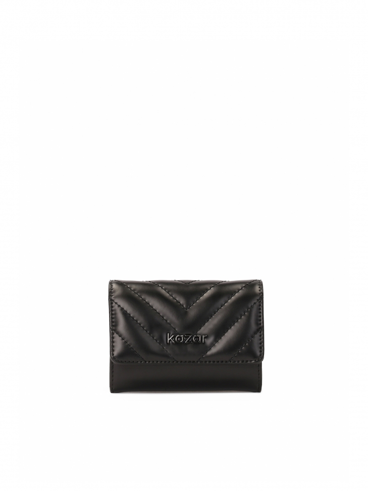Small leather wallet with quilted front