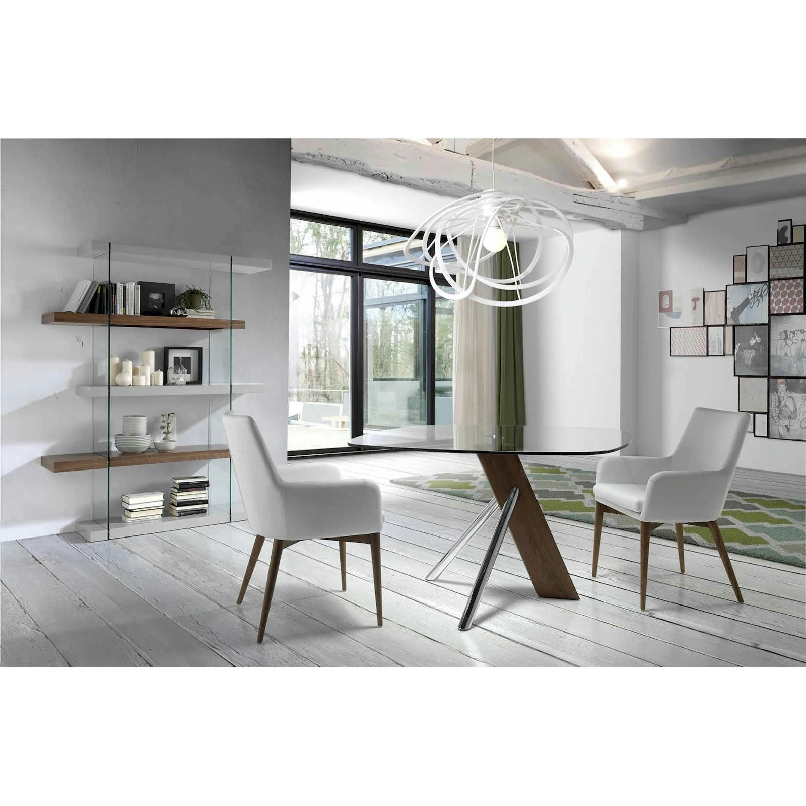 - Fauteuil Simili Blanc H. assise 48 cm