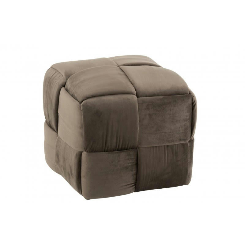 TEXTILE - Pouf une personne bois et textile gris foncé