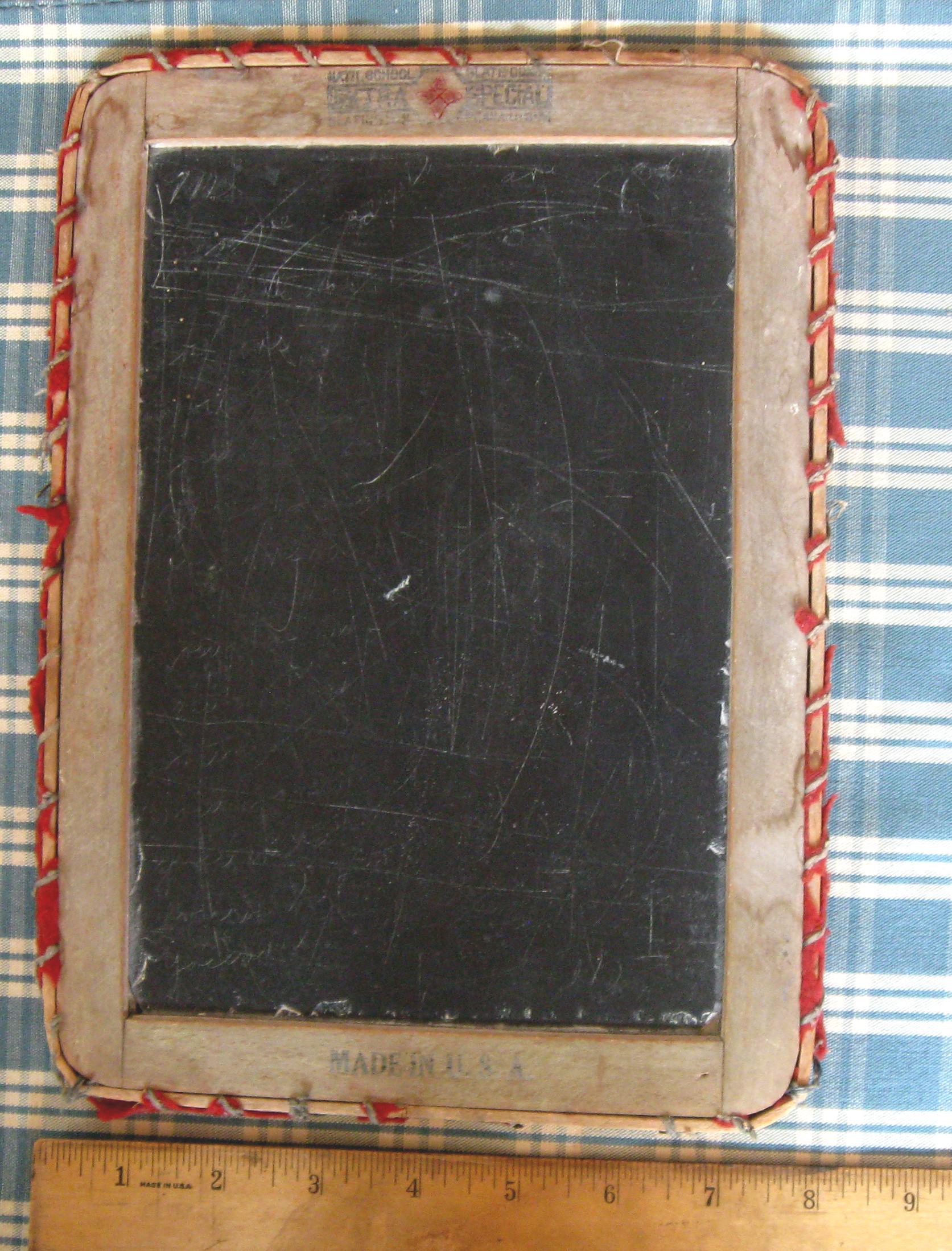 Chalk Board School Slate Antique Child's Chalkboard Wood 2 Sided Prim Vintage Slate Pencils