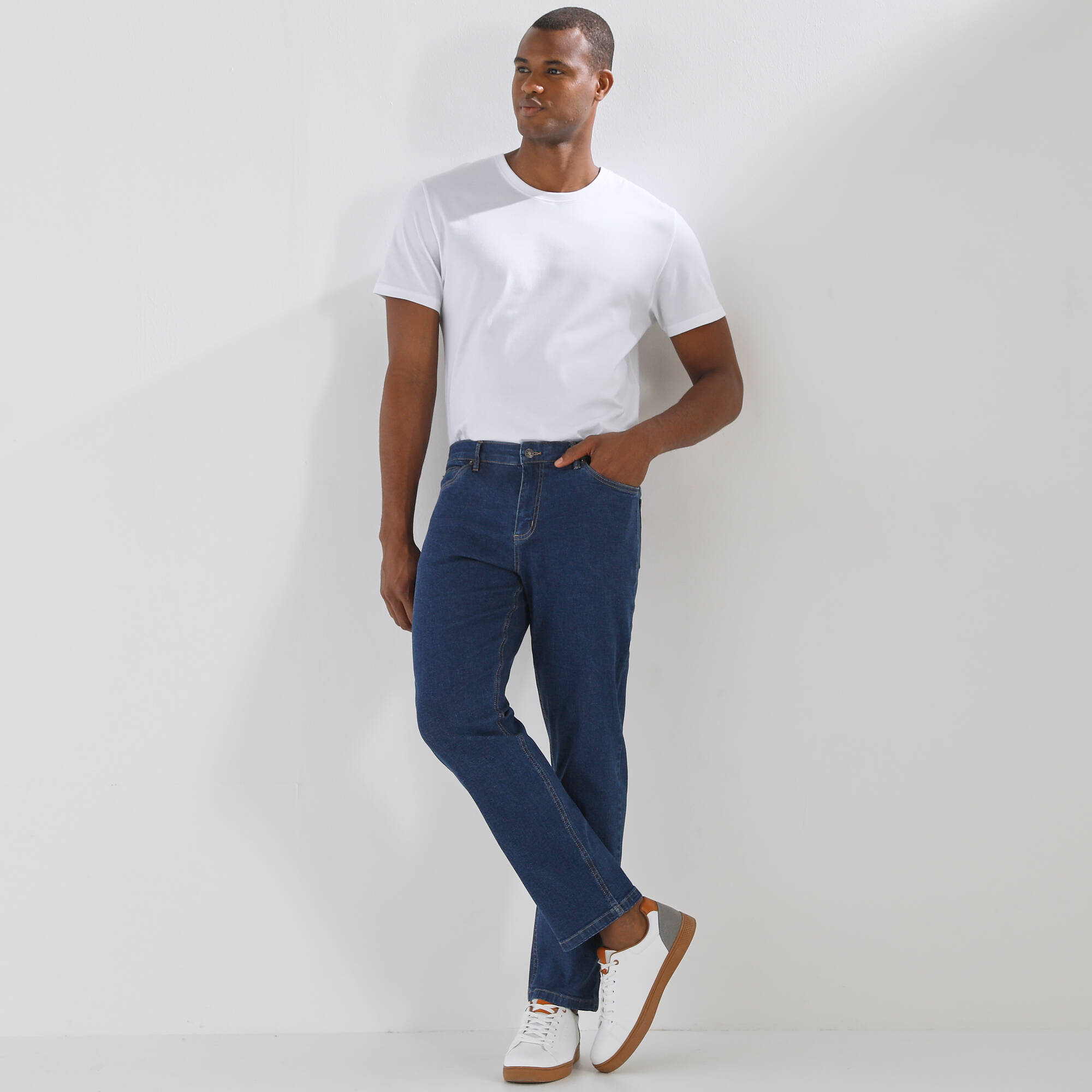 Jean droit ceinture élastiquée invisible - L28