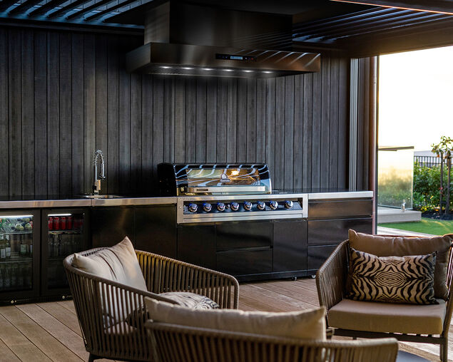 Excelsior Black Wall Mounted BBQ Rangehood - 1480 x 800mm