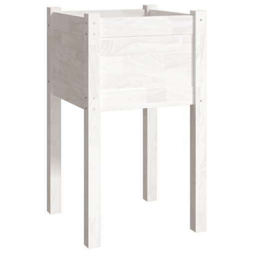 NNEVL Garden Planters 2 pcs White 40x40x70 cm Solid Pinewood