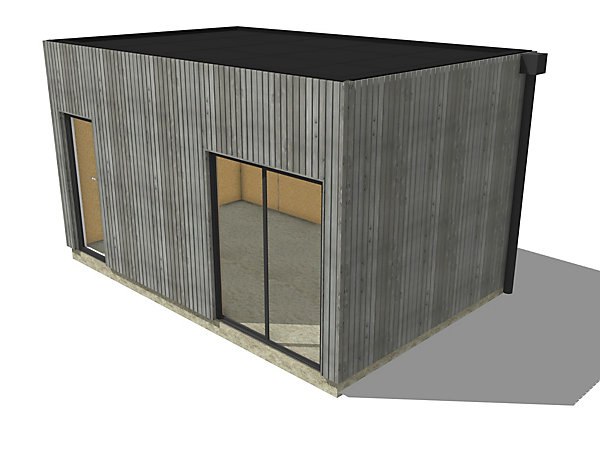 Bureau de jardin 4 saisons en bois 5,5 x 3,5 x 3,2 m / isolation RE2020