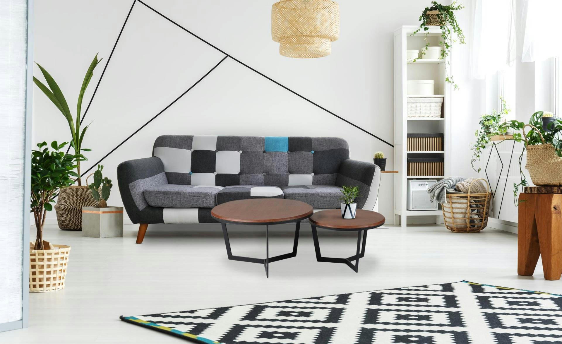 CHAPPEY - Lot de 2 tables basses bois noisette