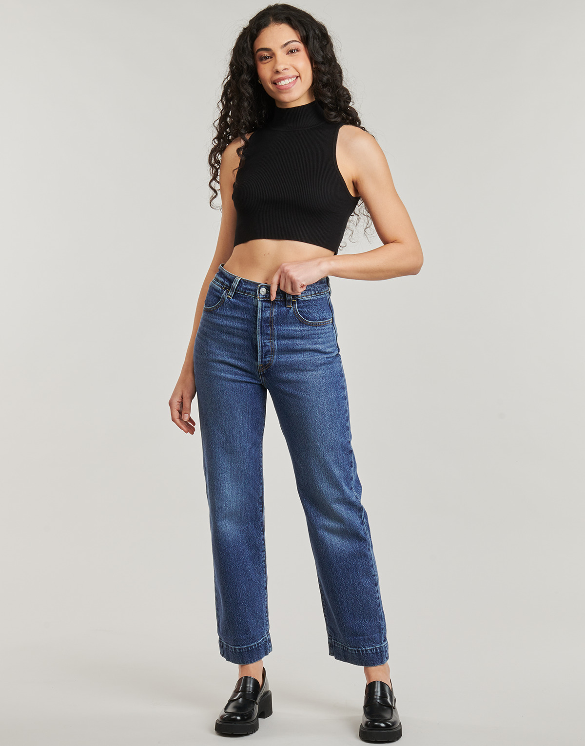 Levi's - RIBCAGE STR ANK TAILORED - Blue