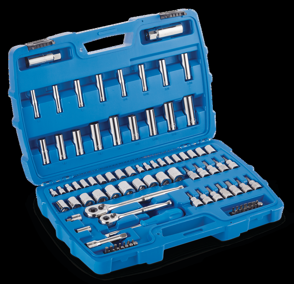 Mastercraft Socket Set, 95-pc, SAE / Metric, CRV, Nickel-Chrome Plating
