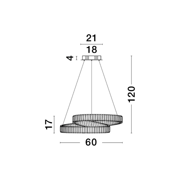 Pendelleuchte »Conceto «, LED, 50 W, Höhe: 120 cm, chromfarben