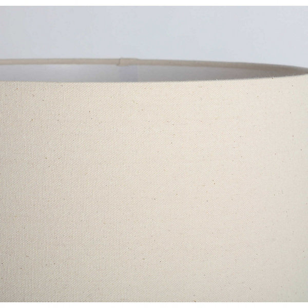 Lampadaire contemporain en céramique grise et abat jour beige élégant 34 x 34 x 120 cm Gris céramique et beige naturel