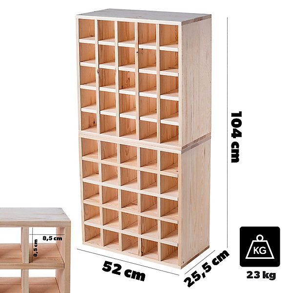 KADAX Casier à Vin échiquier en Bois Marron Clair 2 pcs