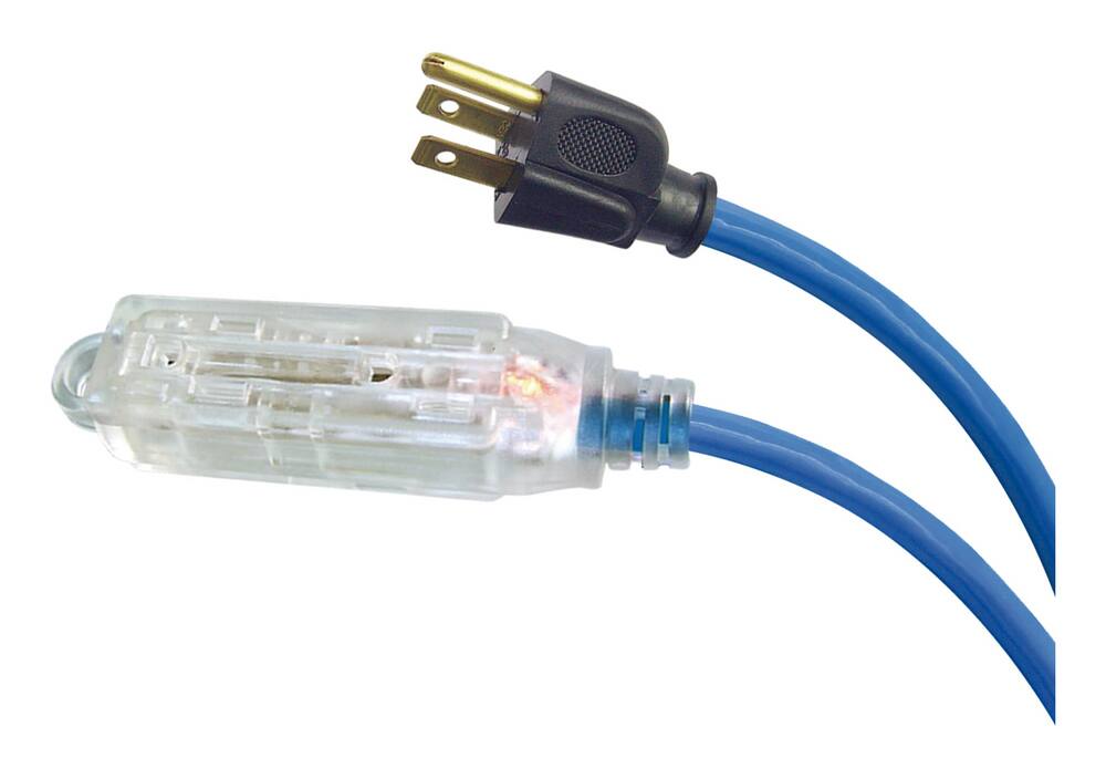 NOMA 6-ft 7-in 16/3 13 Amp All-Weather Block Heater Cord with Lighted End, Blue