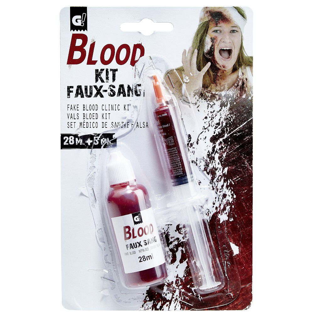 Kit faux sang   seringue Halloween