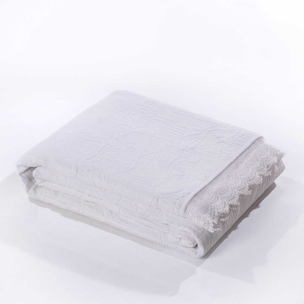 Edredão cru com renda 220x240cm