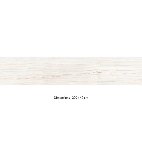 Crédence cuisine adhésive en vinyle imitation travertin beige clair, 200 x 40 cm, design raccordable
