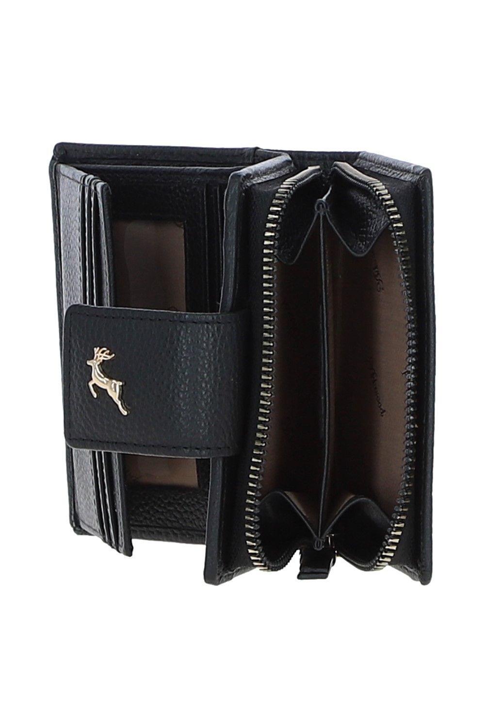 Ashwood Leather Arte in Pelle' RFID Secure Leather Wallet/Purse with Zip and Stud Closure