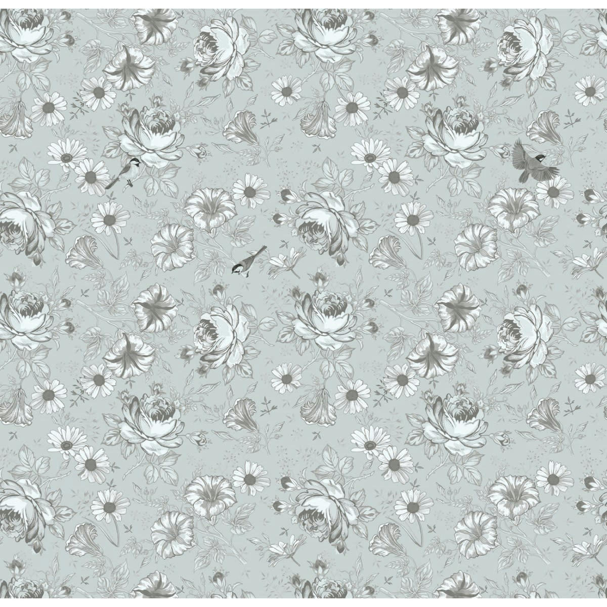 AMÉLIA - Papier peint panoramique motif floral Vert 288x280cm