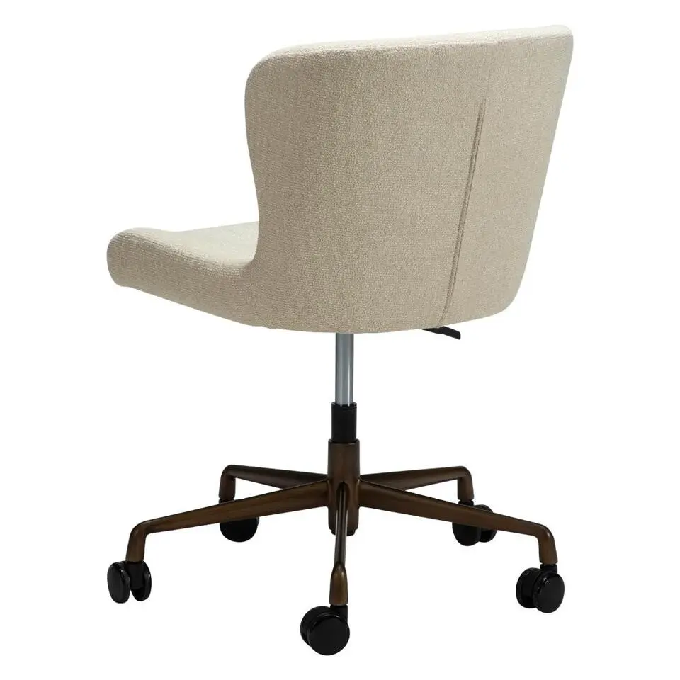 Hioshop Glam Dan-Form kantoorstoel boucl&eacute; offwhite