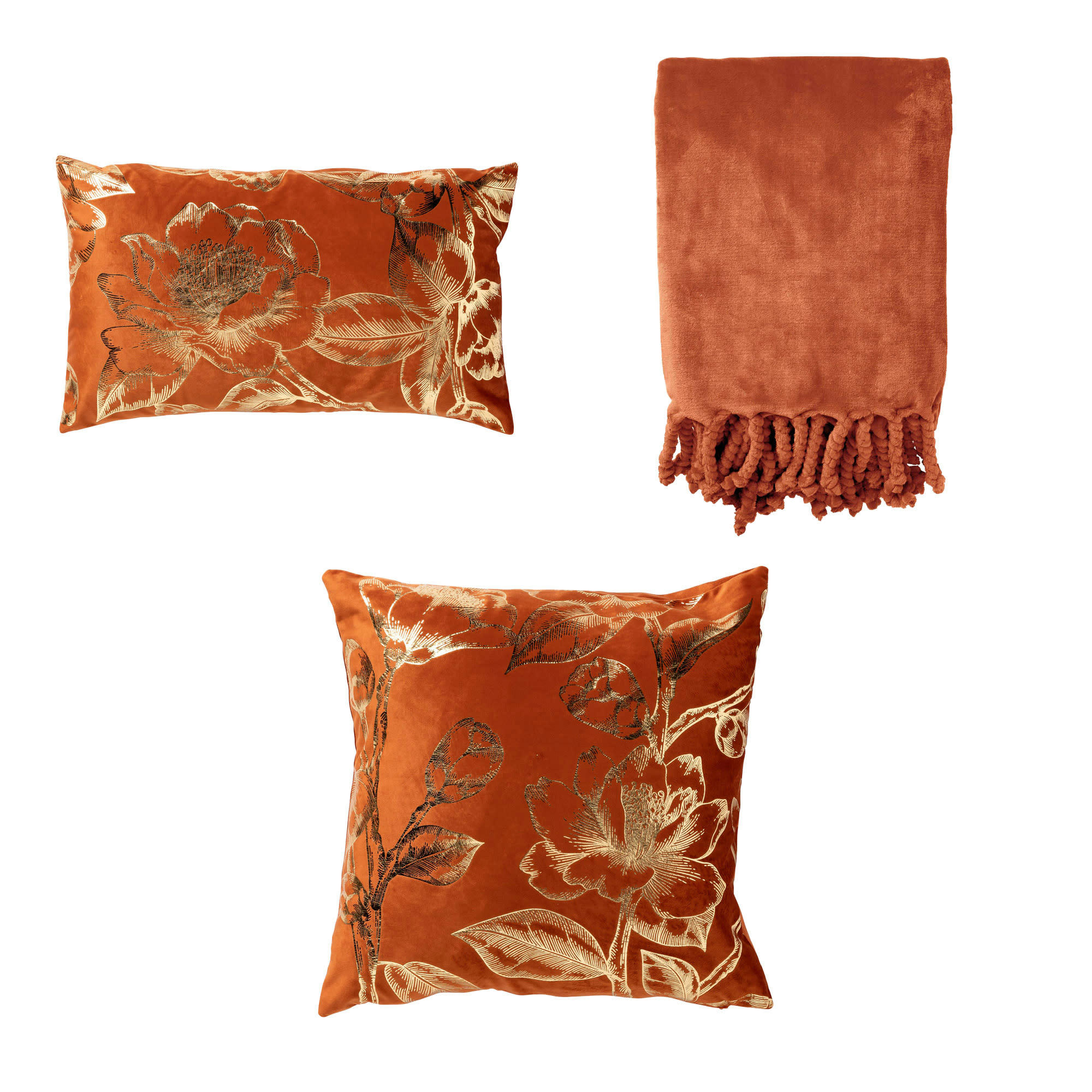 - LOT DE 3 - Far Far Away - Coussin 45x45 cm - Coussin 30x50 cm - Plaid