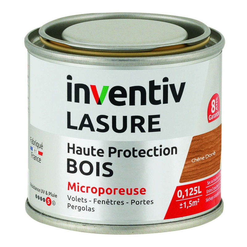 Lasure pour bois Haute Protection chêne doré 0,125 L INVENTIV