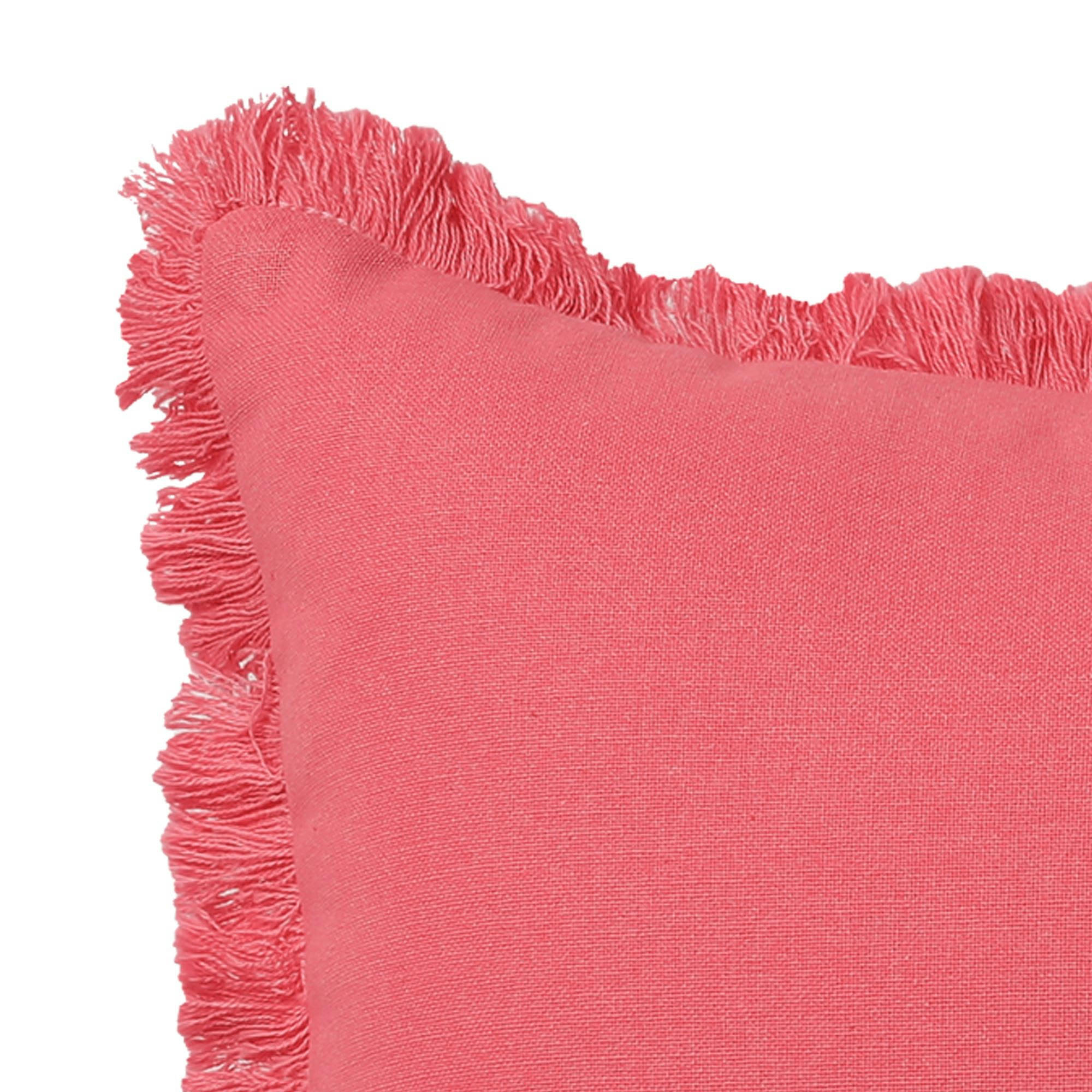 FRANGE - Coussin 40x40 orange corail en coton