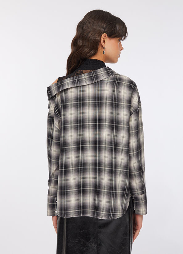 Camicia a quadri con pizzo