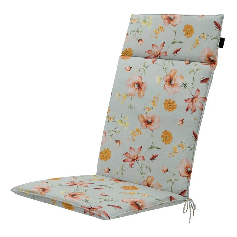 Madison - Tuinstoelkussen Hoge Rug Florina orange - Ca. 120x50 cm - Set van 4