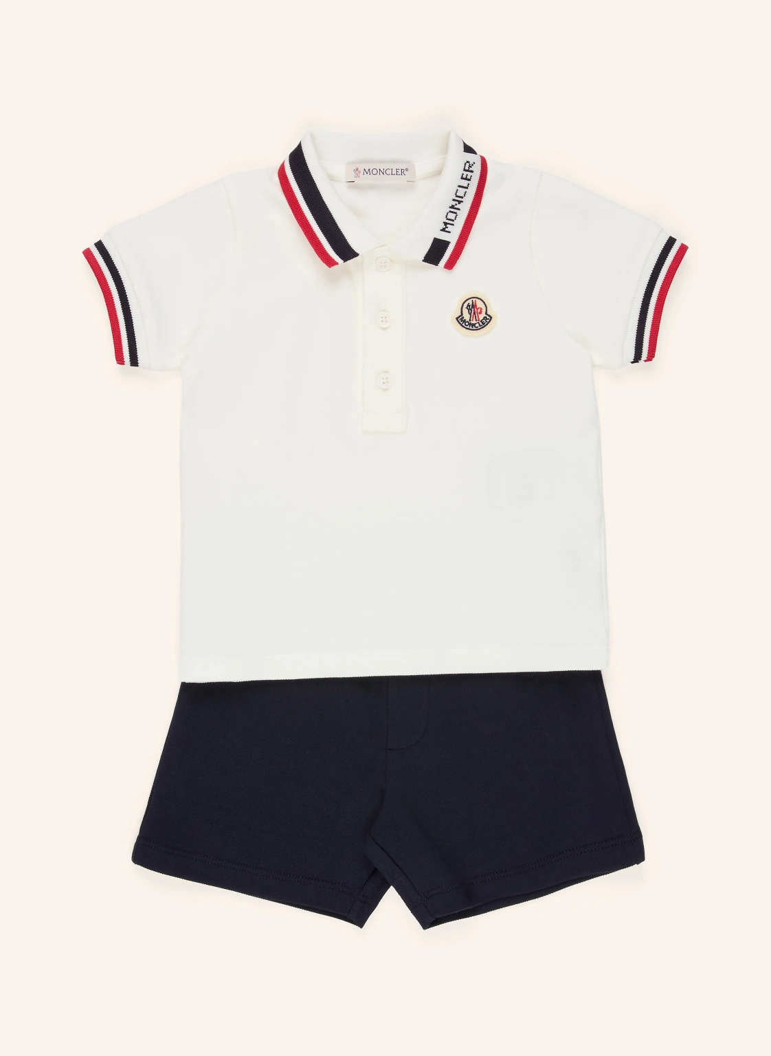 MONCLER enfant Set: Piqué-Poloshirt und Shorts