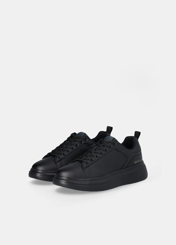 Sneakers platform in pelle