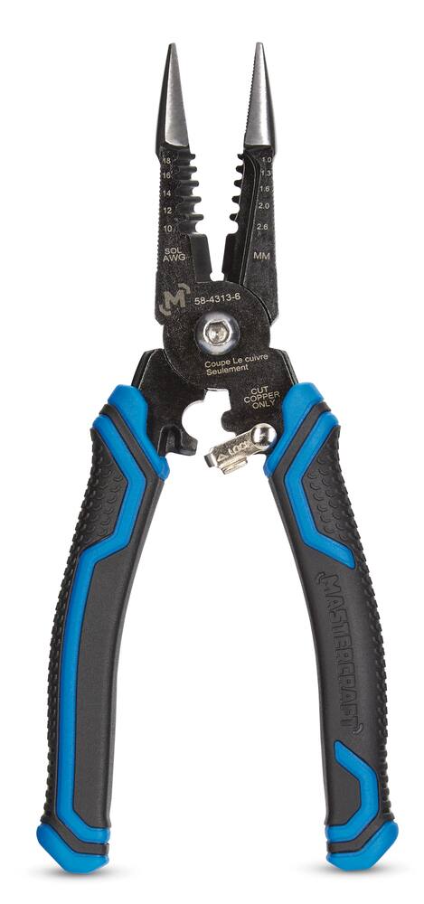 Mastercraft 5-in-1 Forged Wire Stripper, Cutting, Reaming and Crimping, 10-20 Gauge, 8-in