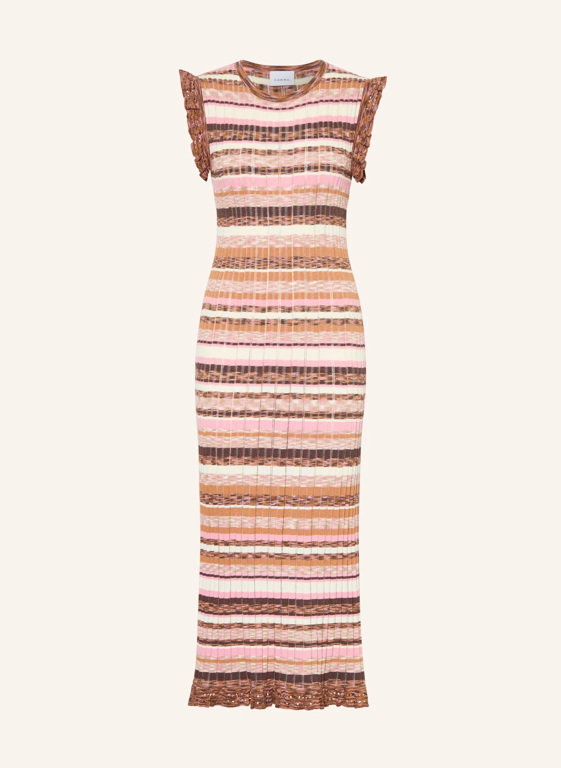 COMMA Strickkleid mit Rüschen