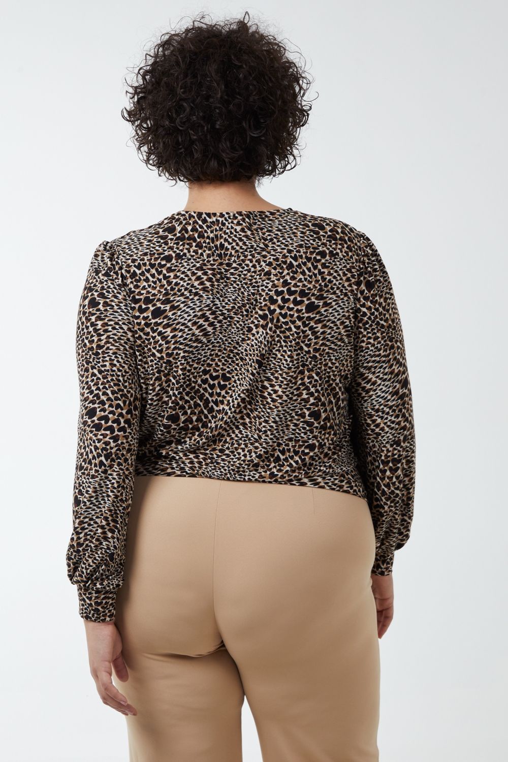 Blue Vanilla Curve Wrap Front Deep Hem Band Top