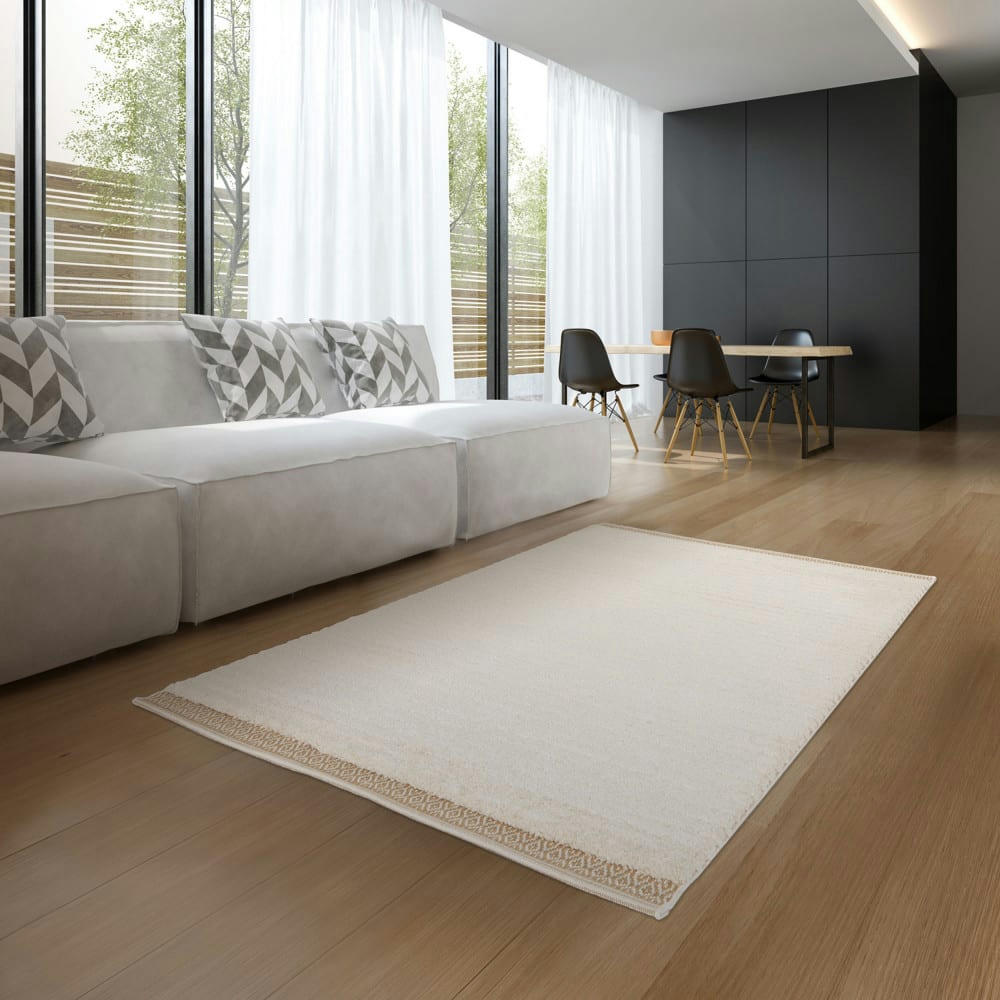 KENZA - Tapis bohème ecru 160x230 cm