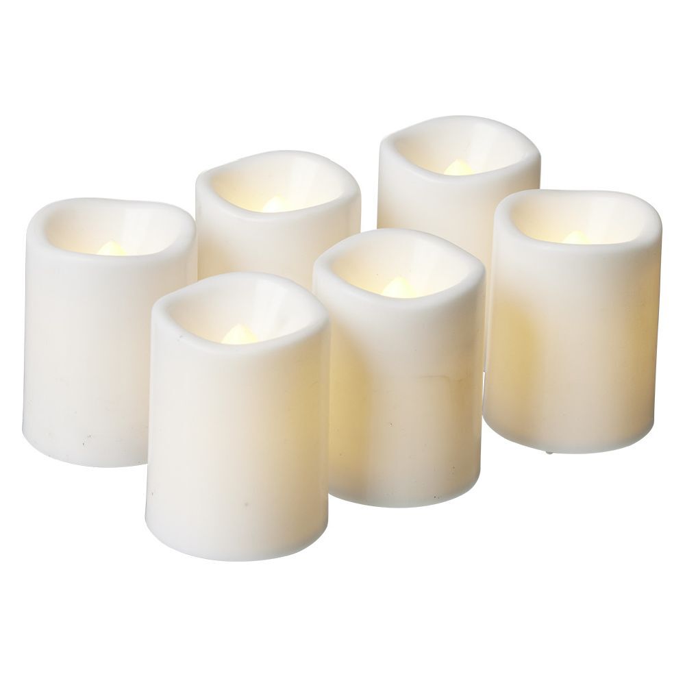 Bougie LED blanche x6 mini pilier Ø4xH5cm