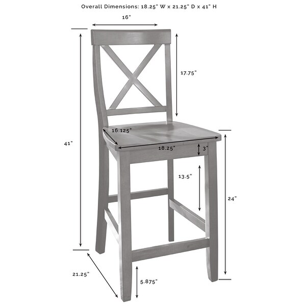 Bartlett Wood Top Kitchen Island W/X-Back Stools