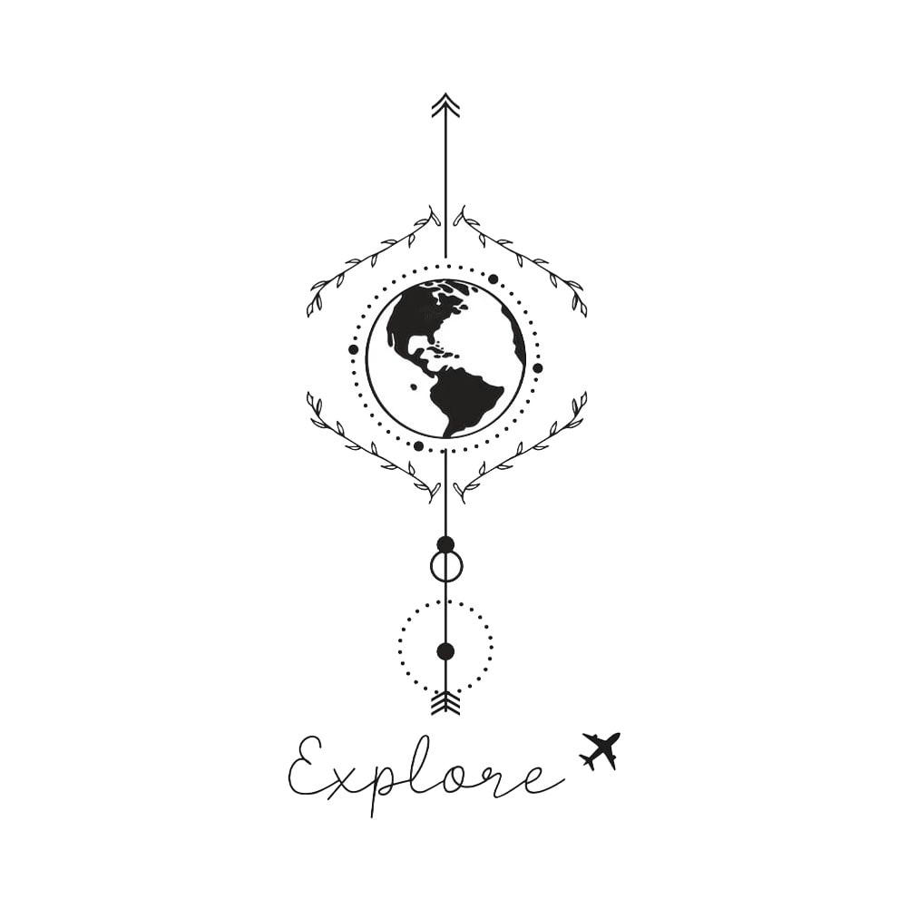 EXPLORE - Autocollant mural explore 63x54cm