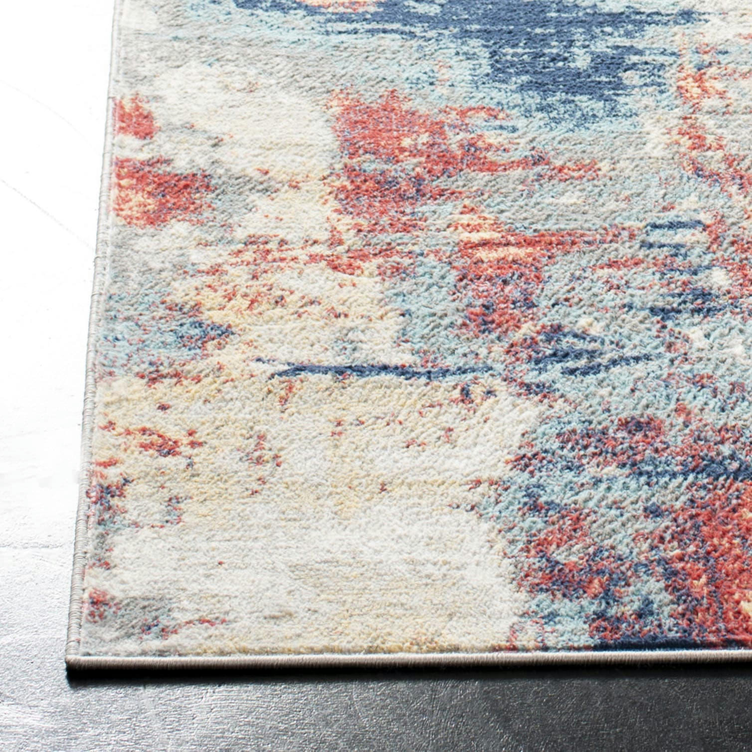 JASPER - Tapis de salon interieur en gris & rouge, 160 x 229 cm