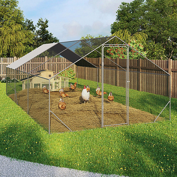 Enclos poulailler 18 m² parc grillagé 6x3 M acier galvanisé