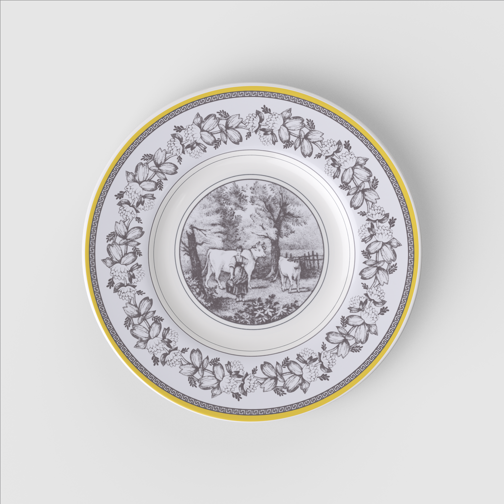 Audun Appetizer/ Bread Plate - Multi-colored, 7.1'', Premium Porcelain