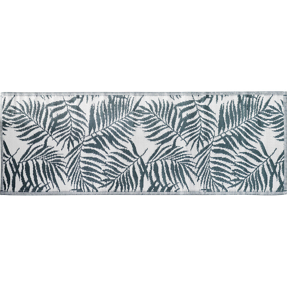 Tapis d'extérieur India motif feuillage vert 200x70 cm