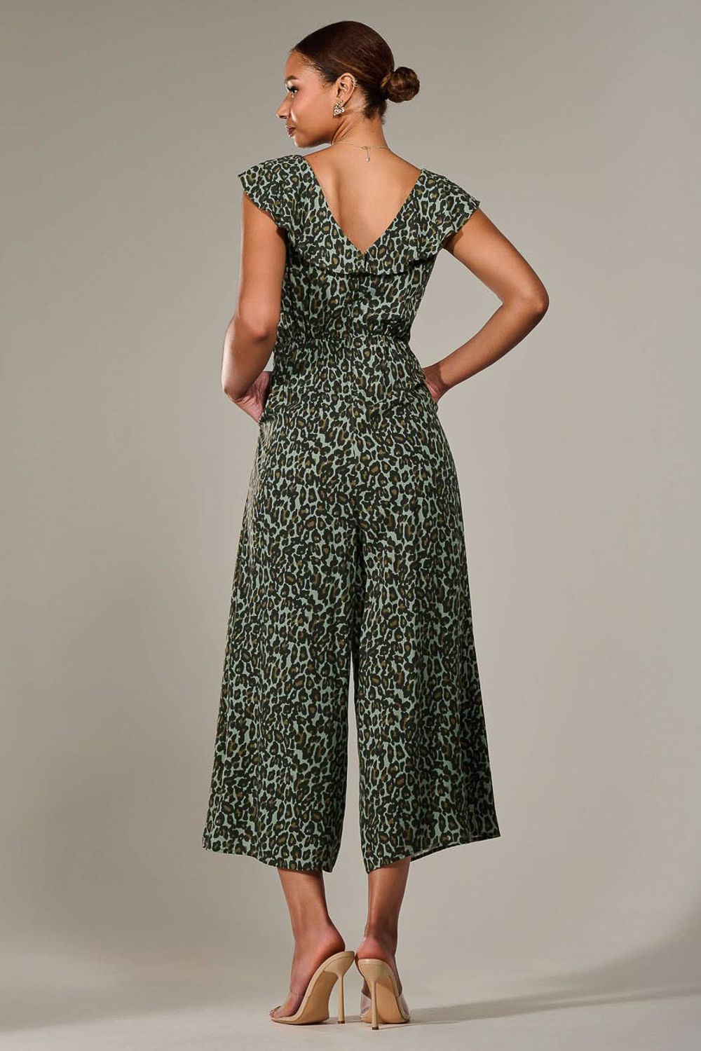 Jolie Moi Frill Tie-front Jumpsuit