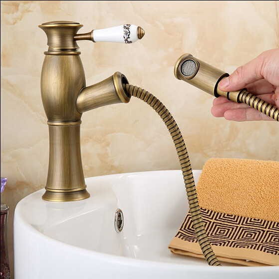Bateria bidetowa bidet retro SALOME szczotkowany mosiądz