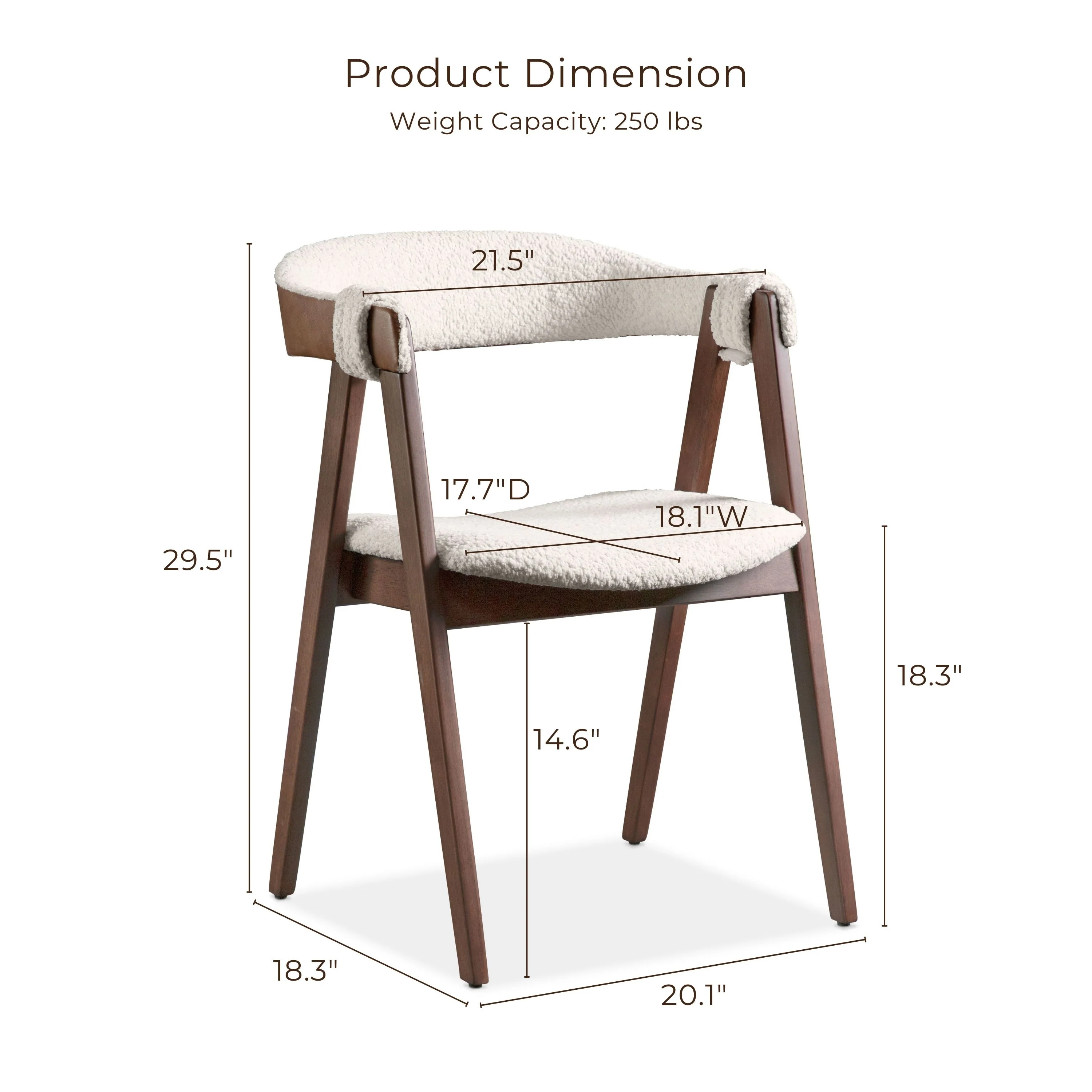 Furniture of America Shaw Mid-century Boucle Wood Dining Chairs (Set of 2)