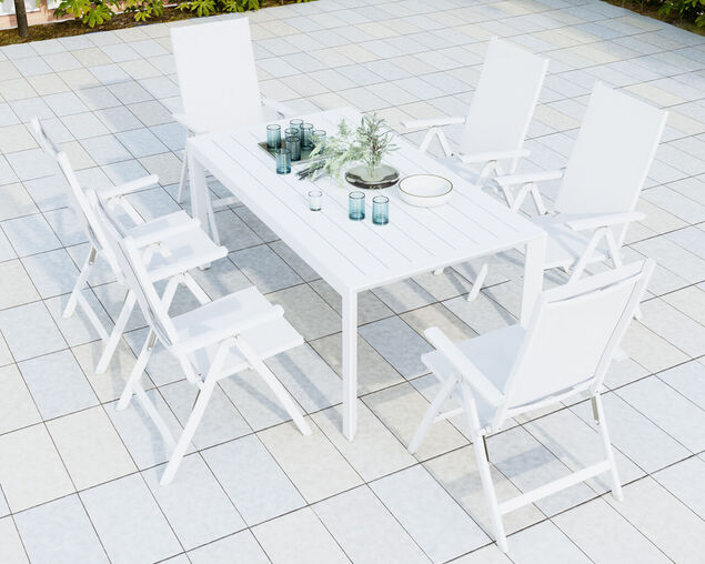 Frankie-Jette 7 Piece Dining Setting - Bone