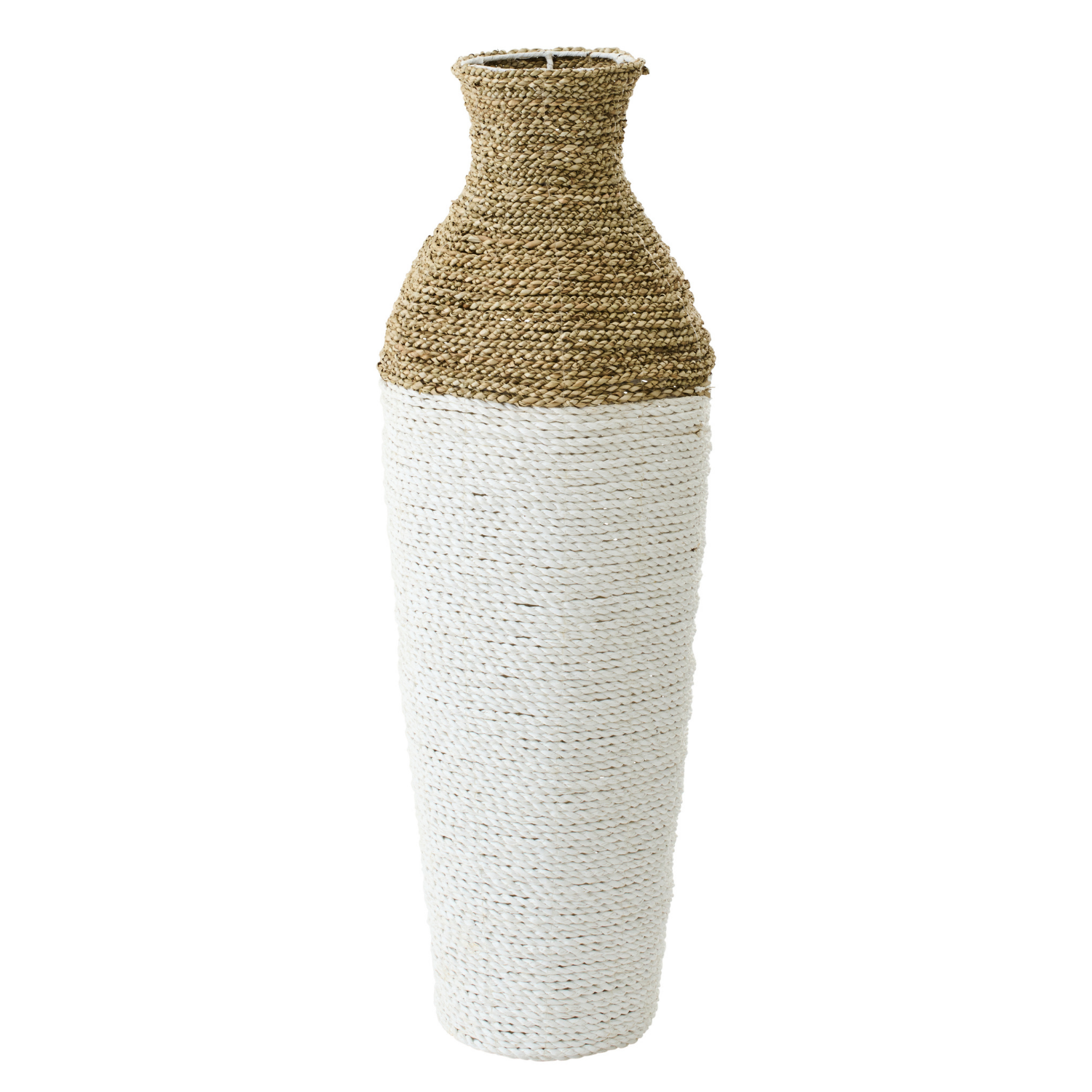 J-Line vaas - zeegras - wit/naturel